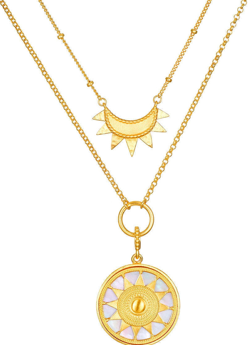 Layered Celestial Pendant Necklace [OMYHOL1V]