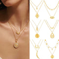 Layered Celestial Pendant Necklace [9F8G6HSN]