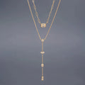 Layered Cubic Zirconia Chain Necklace [GW4RQC9L]