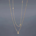 Layered Cubic Zirconia Chain Necklace [BX08FG7J]
