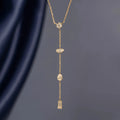 Layered Cubic Zirconia Chain Necklace [K9BFVZ0T]