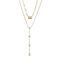 Layered Cubic Zirconia Chain Necklace [I4NFVR3D]