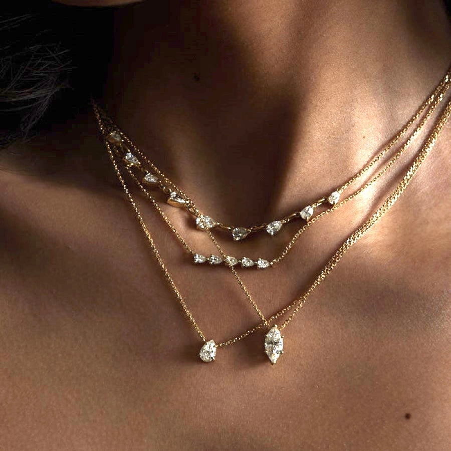 Layered Dainty Pendant Necklace [7BC6UL21]