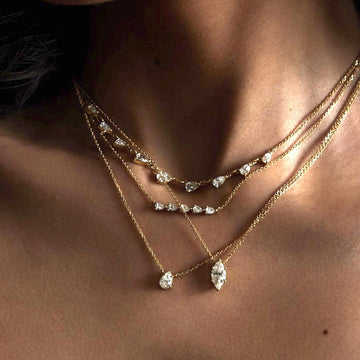 Layered Dainty Pendant Necklace [7BC6UL21]