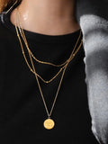 Layered Gold Chain Necklace [957HPRVA]