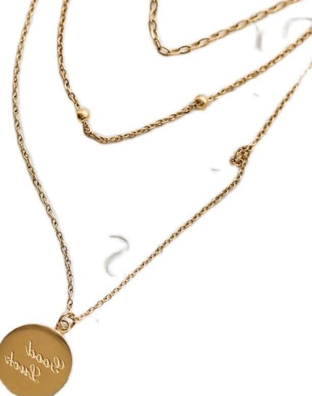 Layered Gold Chain Necklace [M650EMZX]