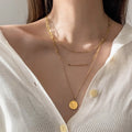 Layered Gold Chain Necklace [9DK095CZ]