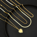 Layered Gold Chain Necklace Set [23R06W86]