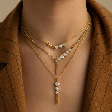 Layered Heart Pendant Necklace [9EEPV36W]