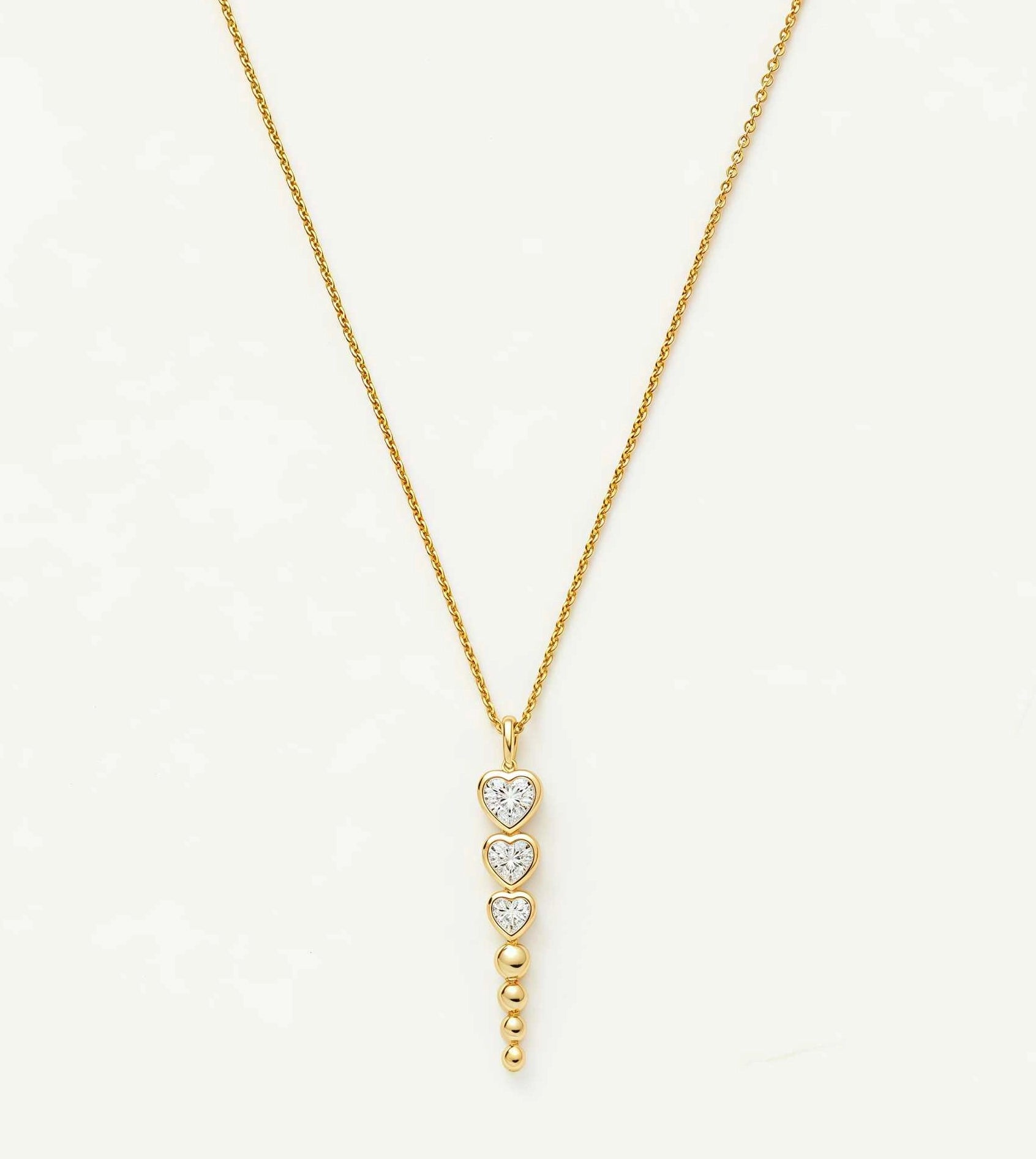 Layered Heart Pendant Necklace [R59IAHND]
