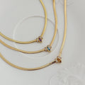 Layered Marquise Zircon Snake Chain Necklace [Q4DHQTC9]