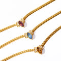 Layered Marquise Zircon Snake Chain Necklace [CHO52TNO]