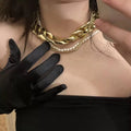 Layered Pearl and Chain Necklace [F6VJMM77]