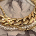 Layered Pearl and Chain Necklace [2QLQGMT7]