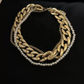 Layered Pearl and Chain Necklace [ZV8R2ZER]