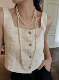 Layered Pearl and Crystal Necklace [Q8K9E5AP]