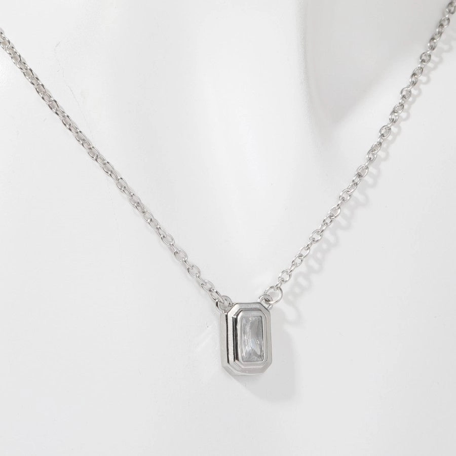 Layered Zircon Pendant Necklace [NKVHYK97]