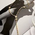 Layered Zircon Pendant Necklace [10349YG1]