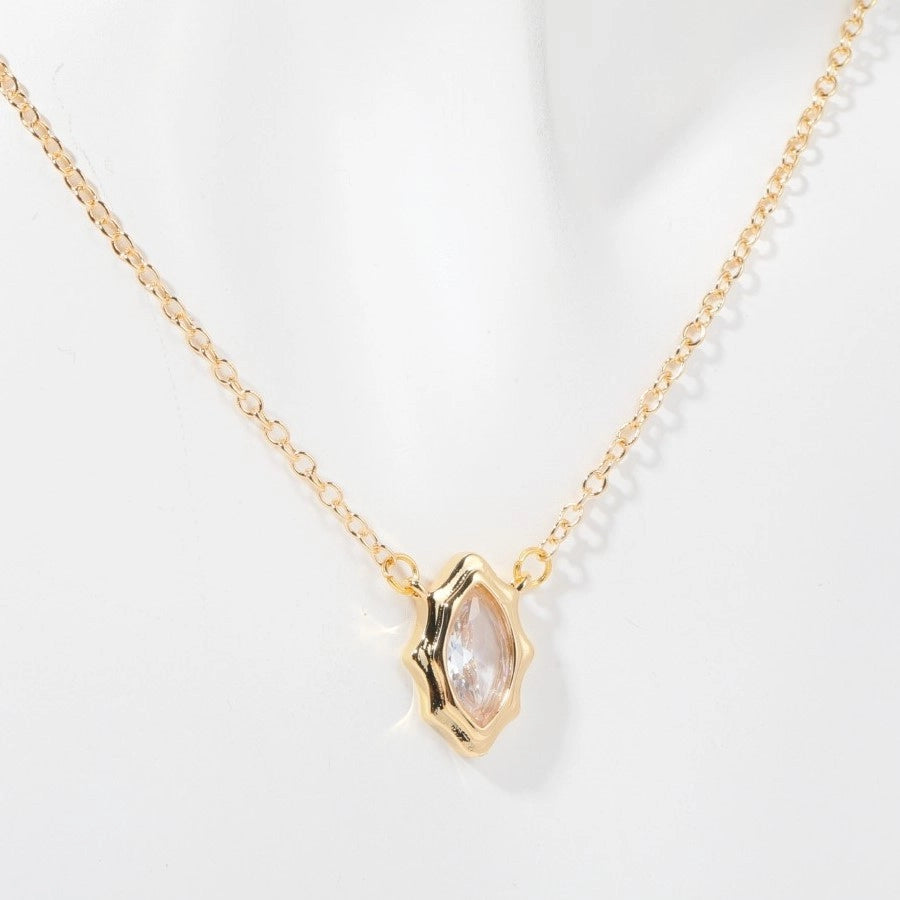 Layered Zircon Pendant Necklace [GZCZB32C]