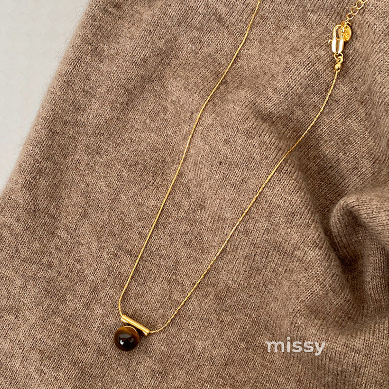 Layla Layered Tiger Eye Necklace [JZ6FPGAU]