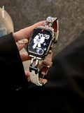 Leather Apple Watch Strap with Butterfly Buckle [V31WY3HT]