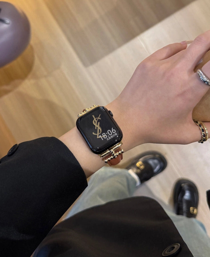 Leather Butterfly Buckle Watch Strap [Z0HAXP14]