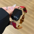 Leather Butterfly Buckle Watch Strap [ROYCQ2UM]