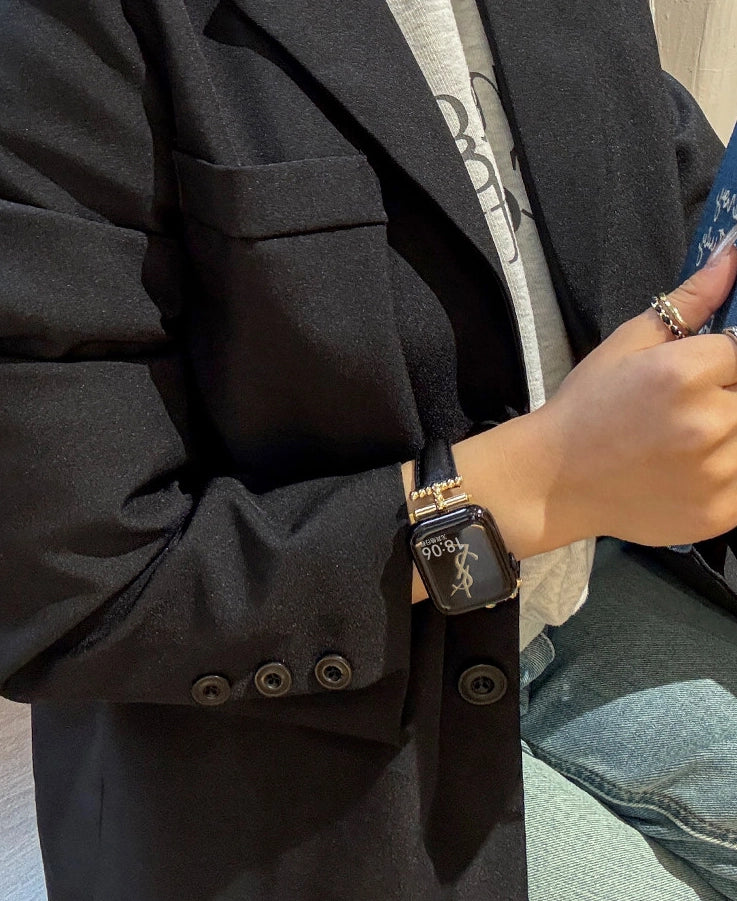 Leather Butterfly Buckle Watch Strap [DNDYI1L4]