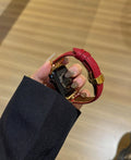 Leather Butterfly Buckle Watch Strap [H030WK71]