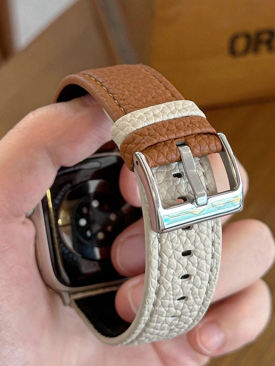 Leather Lychee Pattern Watch Strap [USOYHPXG]