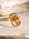Leeann Multi-Color Rhinestone Open Ring