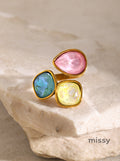 Leeann Multi-Color Rhinestone Open Ring