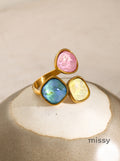 Leeann Multi-Color Rhinestone Open Ring