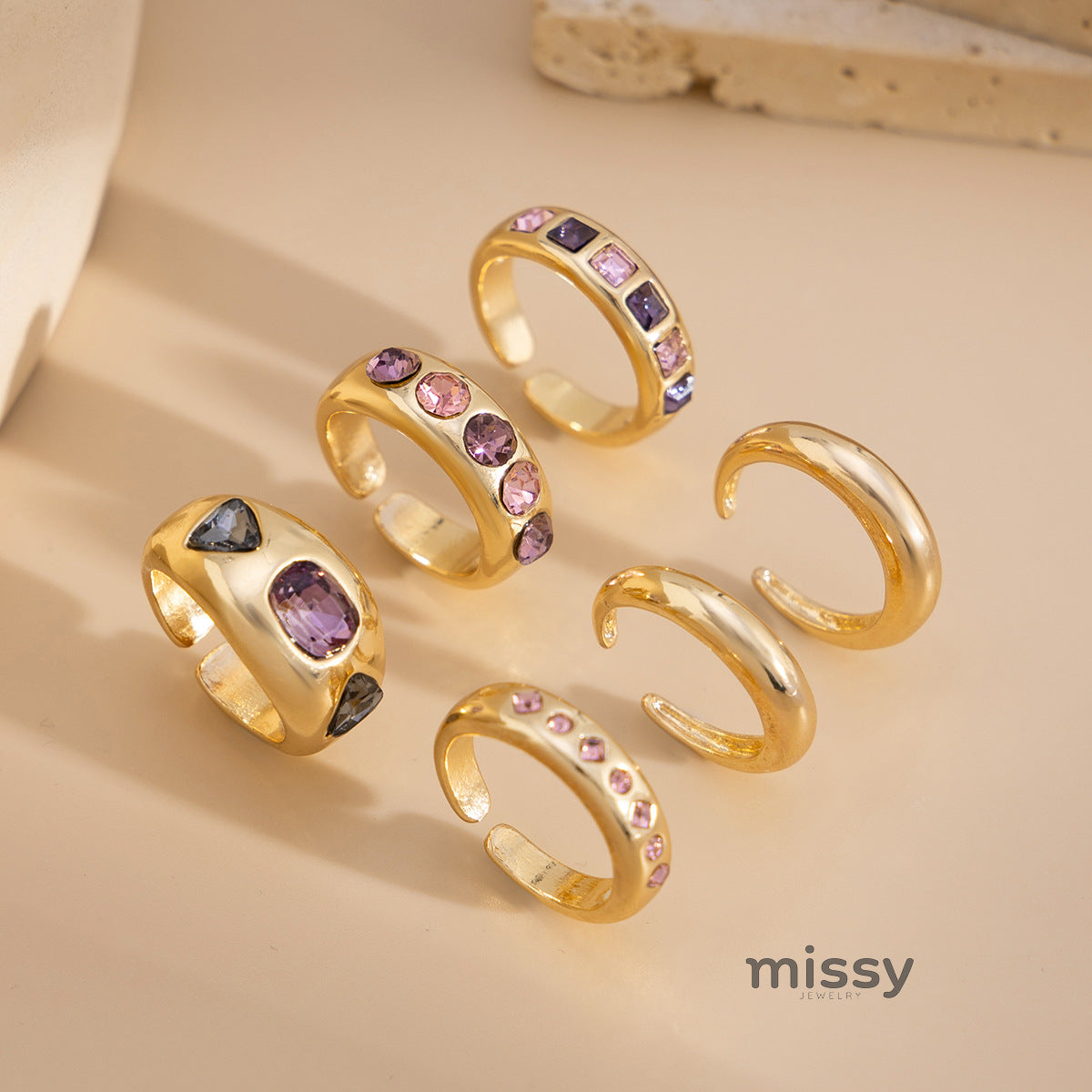 Leia Sculptural Ring Set [CF2TQ3L2]