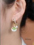 Leidy Ginkgo Pearl Drop Earrings
