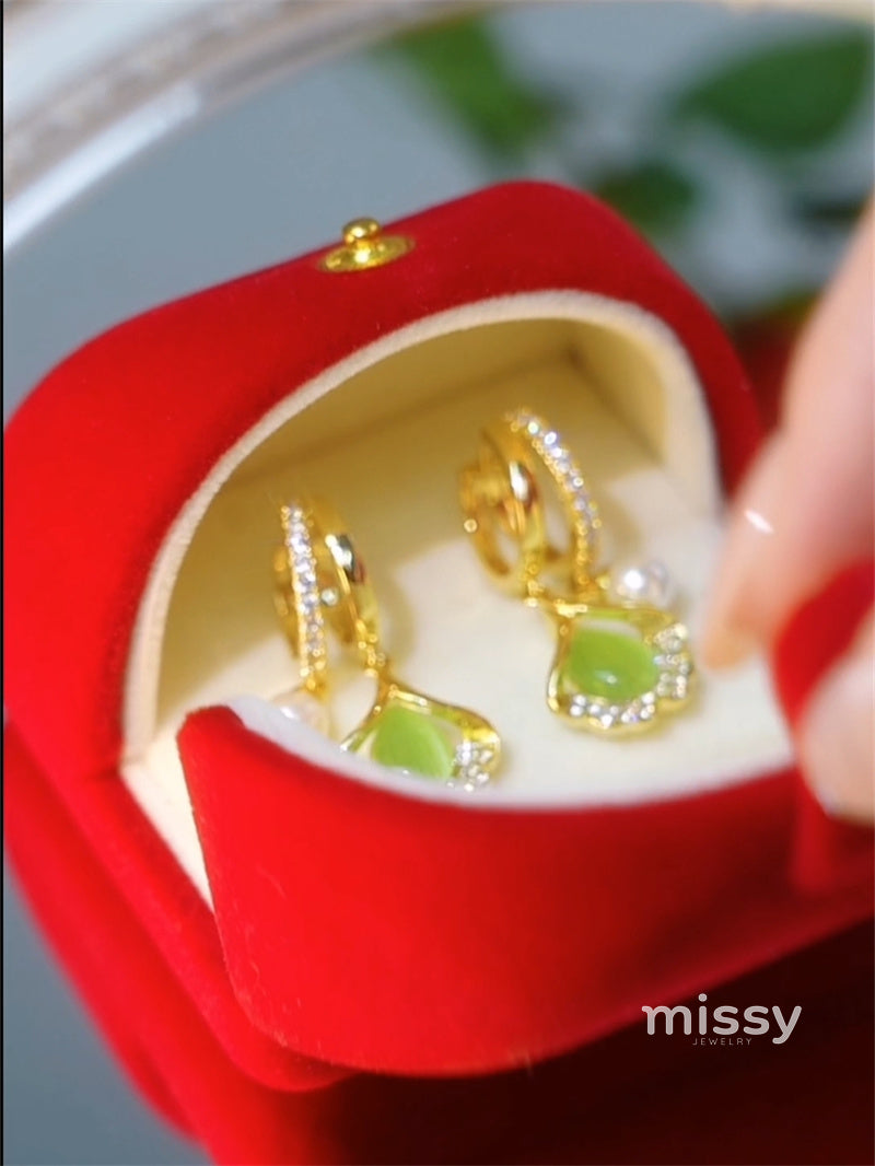 Leidy Ginkgo Pearl Drop Earrings