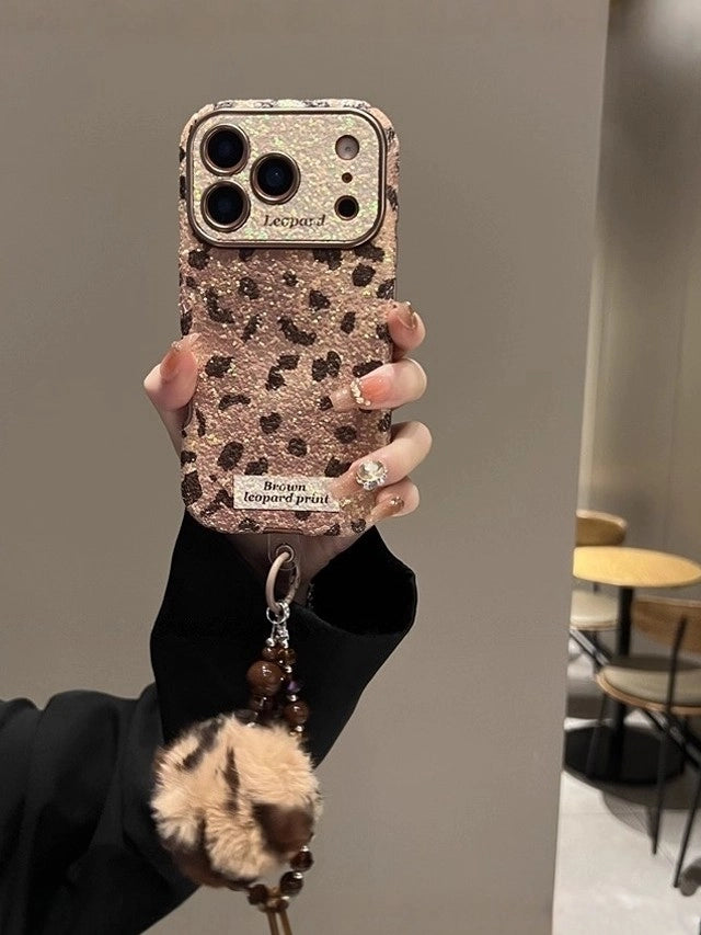 Leopard Print iPhone Case with Chain [OTNA3NPU]