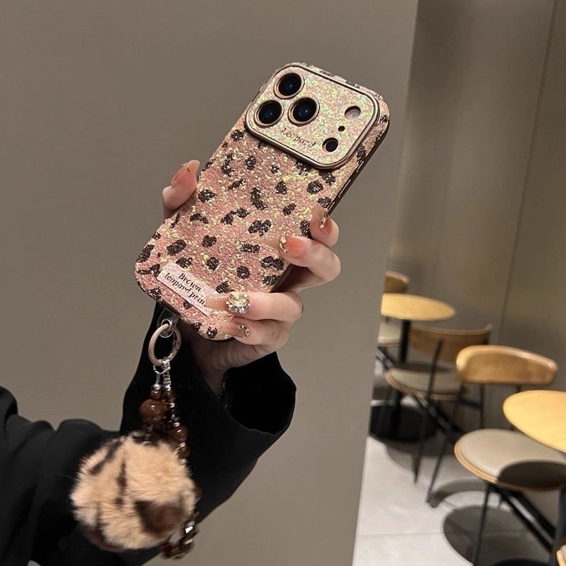 Leopard Print iPhone Case with Chain [ISKWKDV1]