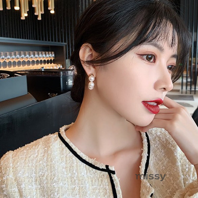 Lia Geometric Pearl Studs [7TS6UKND]