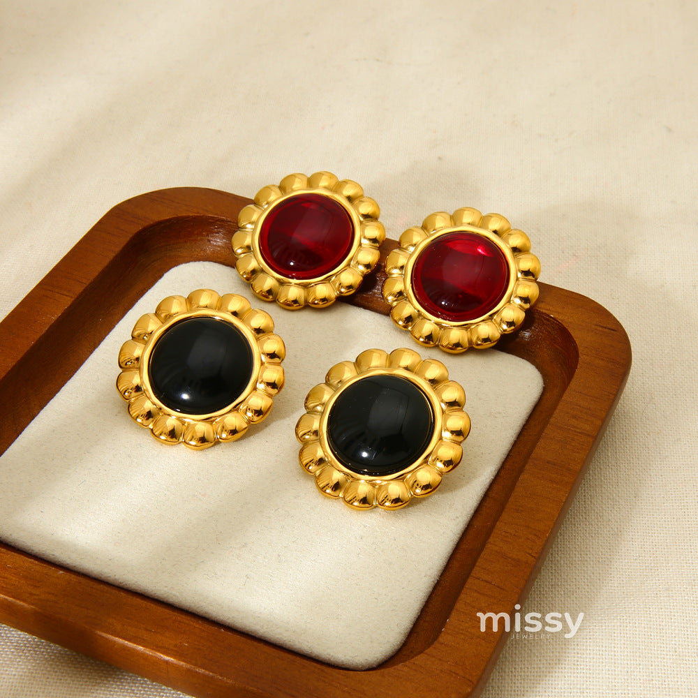 Lia Vintage Sunflower Drop Earrings [W0TYZT2S]