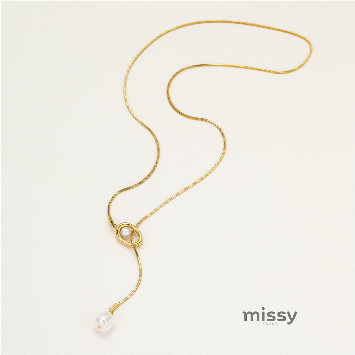 Lilia Pearl Lariat Necklace [CO0QM5DD]