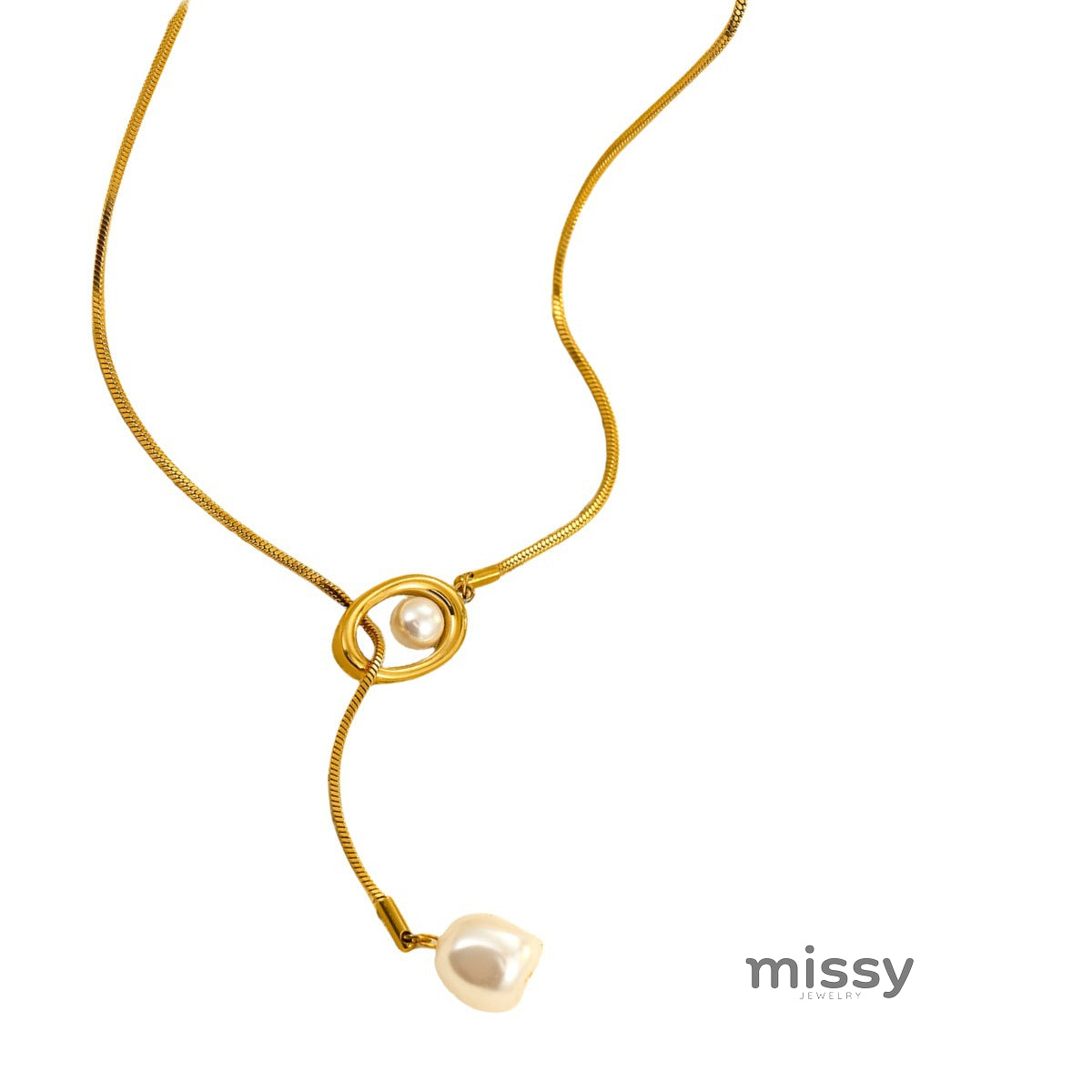 Lilia Pearl Lariat Necklace [612HHXWA]