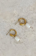 Missy Jewelry Lilianne Pearl Drop Hoop Earrings