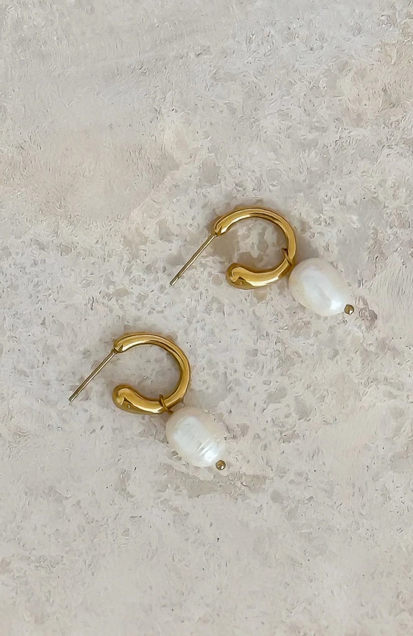 Missy Jewelry Lilianne Pearl Drop Hoop Earrings