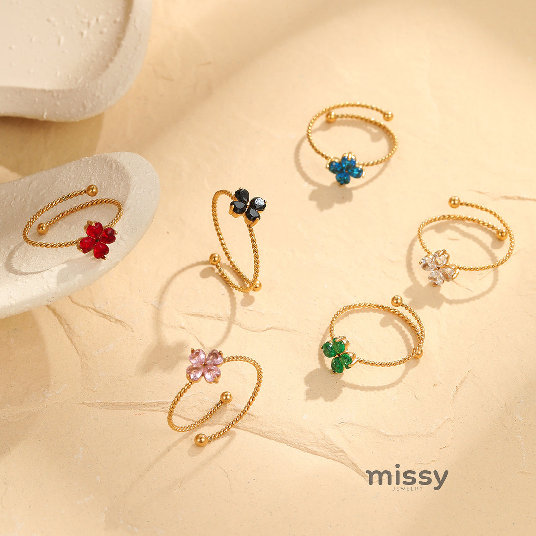 Lilou Clover Charm Ring [ENCWJ4HO]