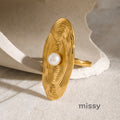 Lilou Cosmic Pearl Open Ring