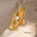 Lilou Cosmic Pearl Open Ring