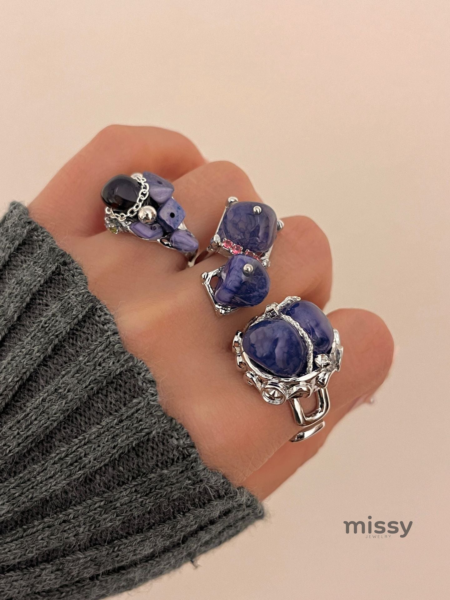 Lilyanne Natural Stone Ring [E2EG4JLU]