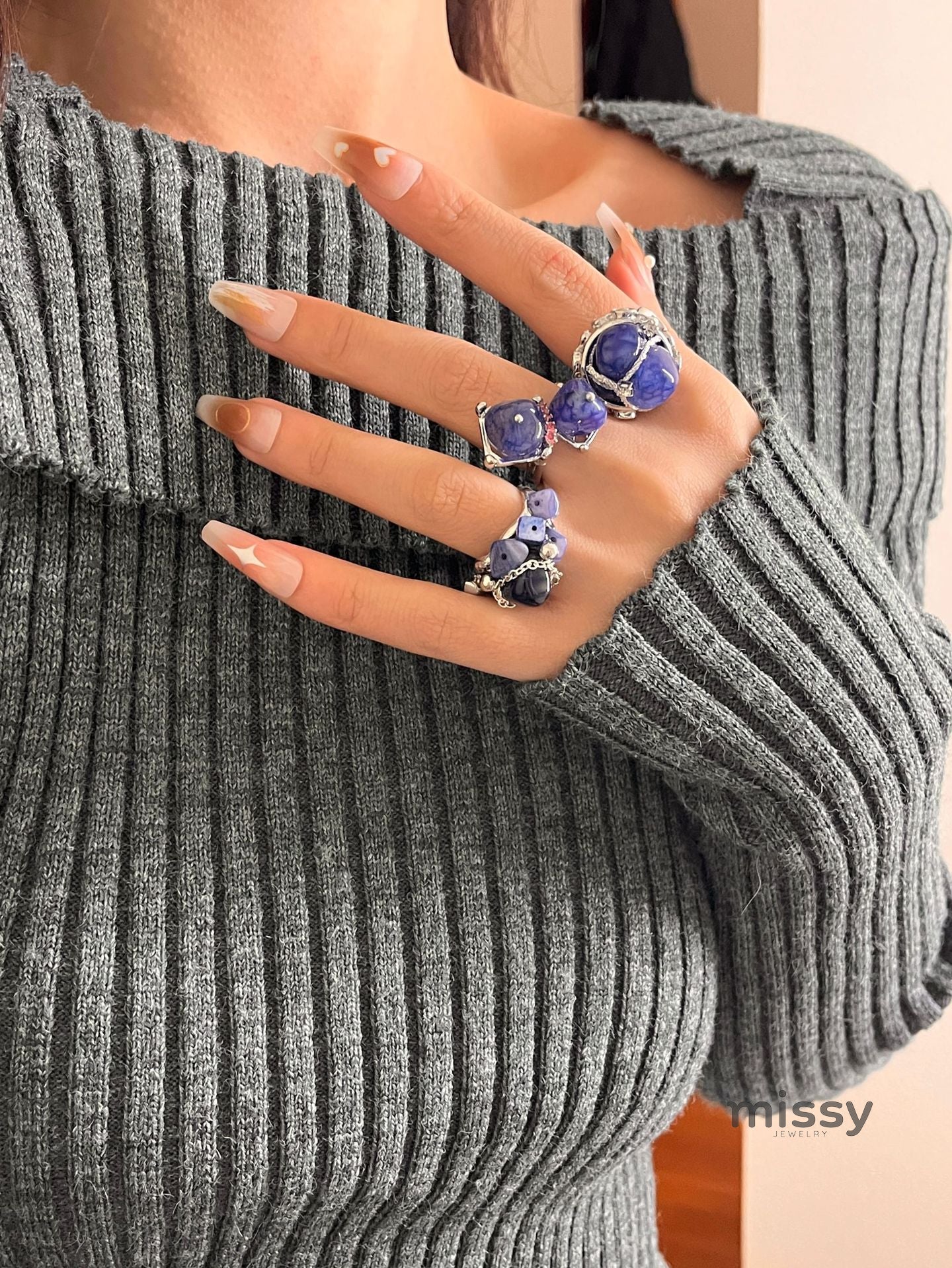 Lilyanne Natural Stone Ring [91VO19TB]