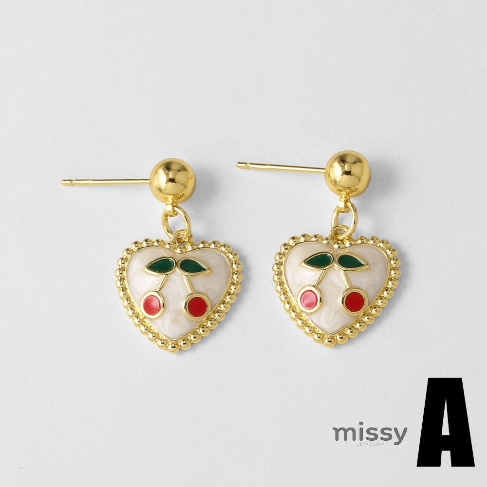 Liv Cherry Heart Drop Earrings [PXRJAC3O]